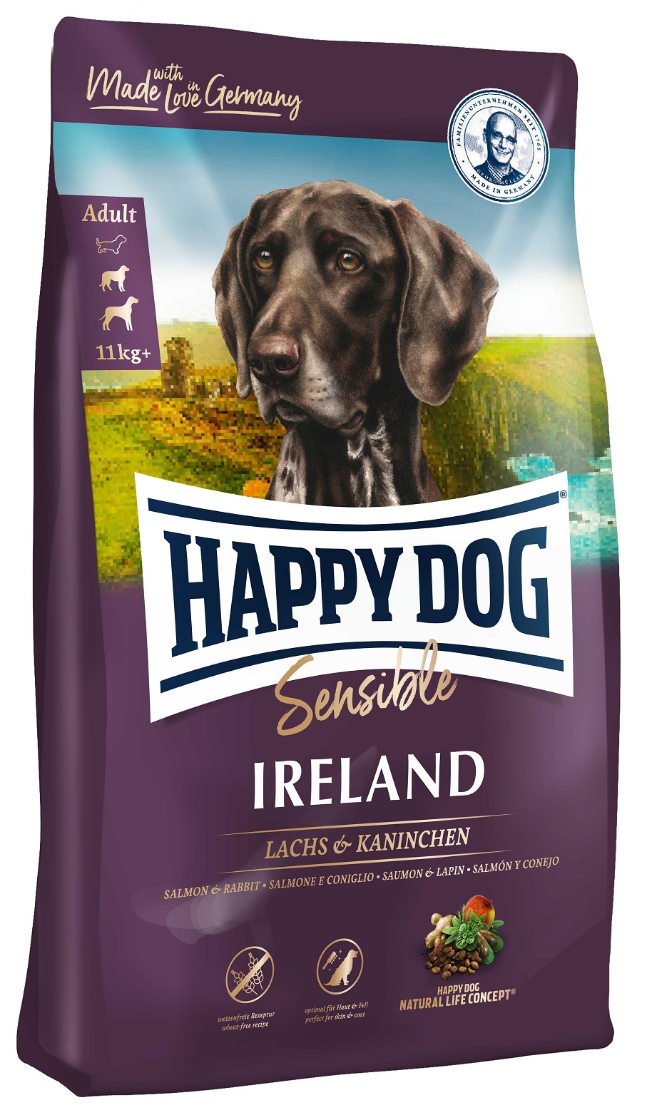 Корм для собак Happy Dog Supreme sensible Irland лосось, кролик 12.5 кг