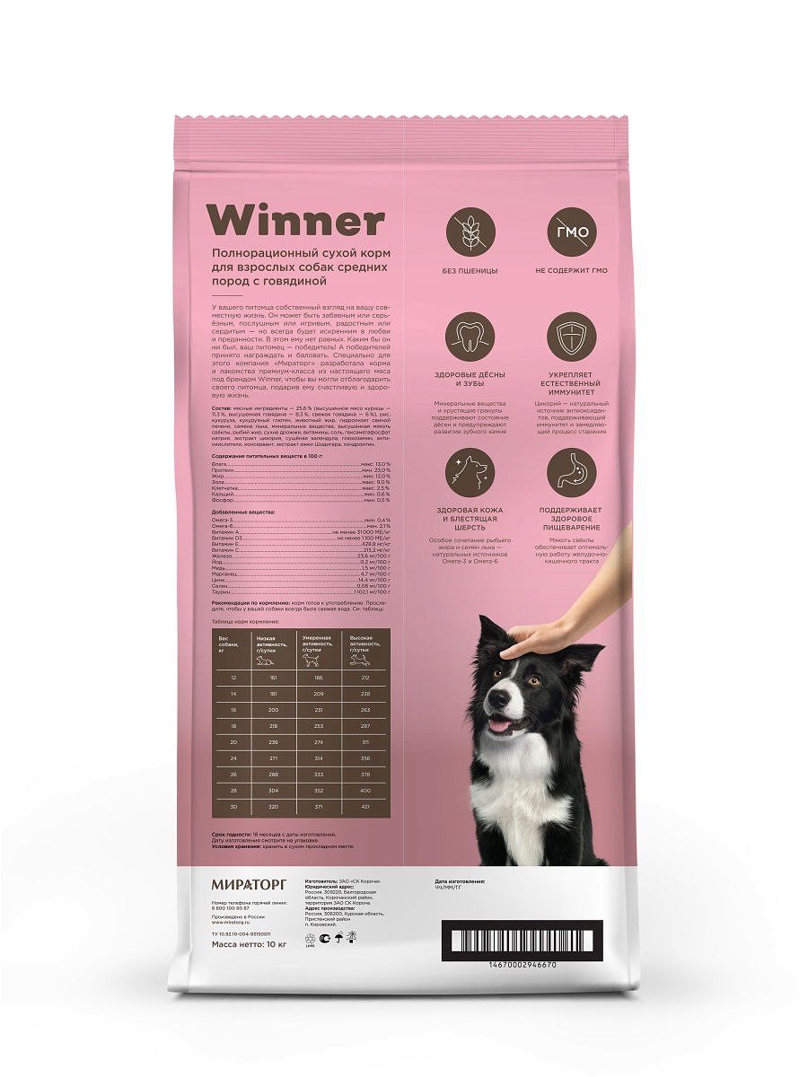 Winner корм для собак Мираторг