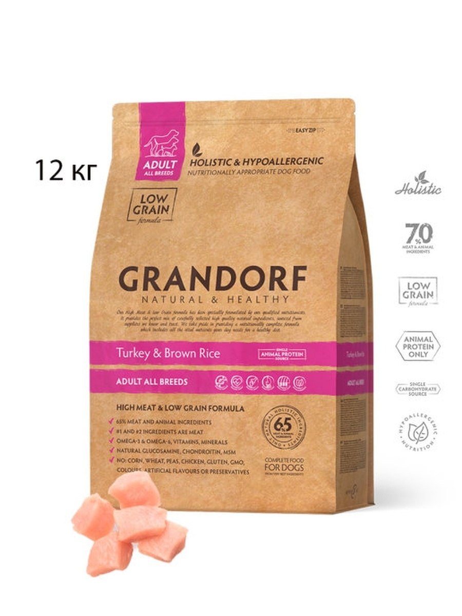 Корм для собак Grandorf индейка 400г