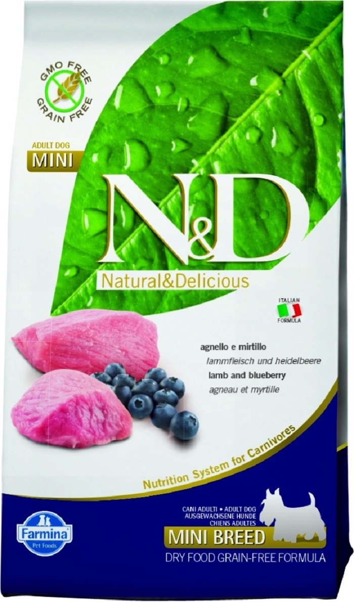 Фармина n&d Dog gf ягненок с черникой Adult Mini 2,5кг