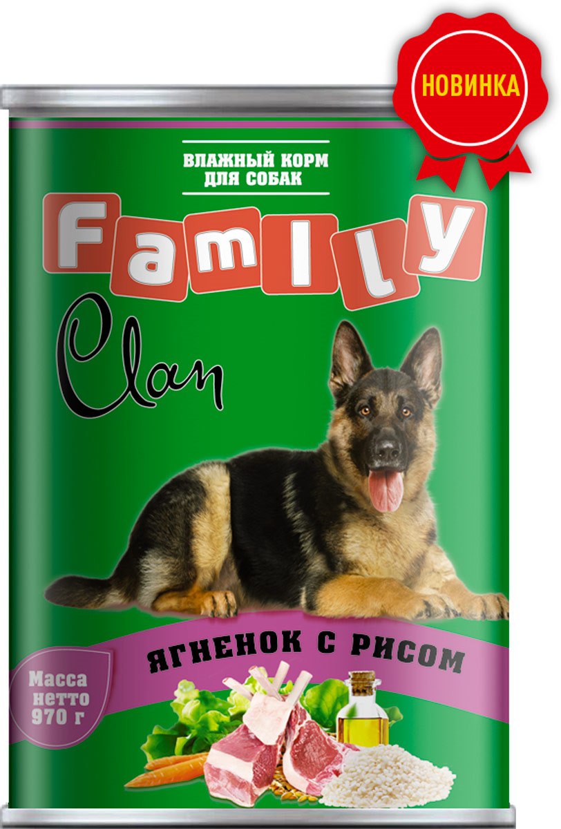 Clan Family консервы д/собак 970г говядина с гречкой