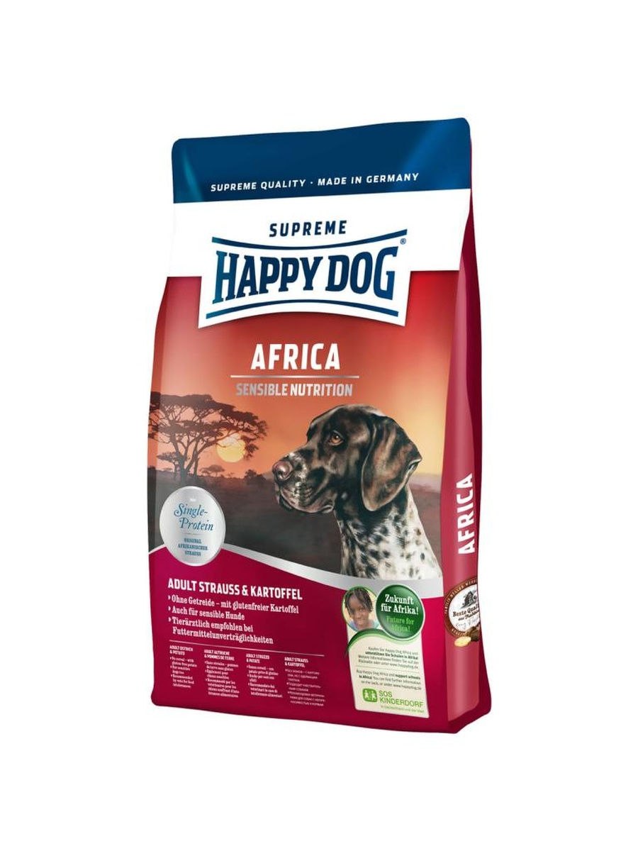 Happy Dog Supreme Mini Africa 4 кг сухой корм для собак мелких пород с мясом страуса