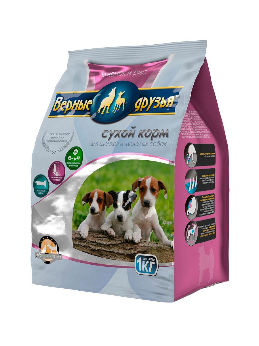 Корм для собак верные друзья говядина, курица 650г