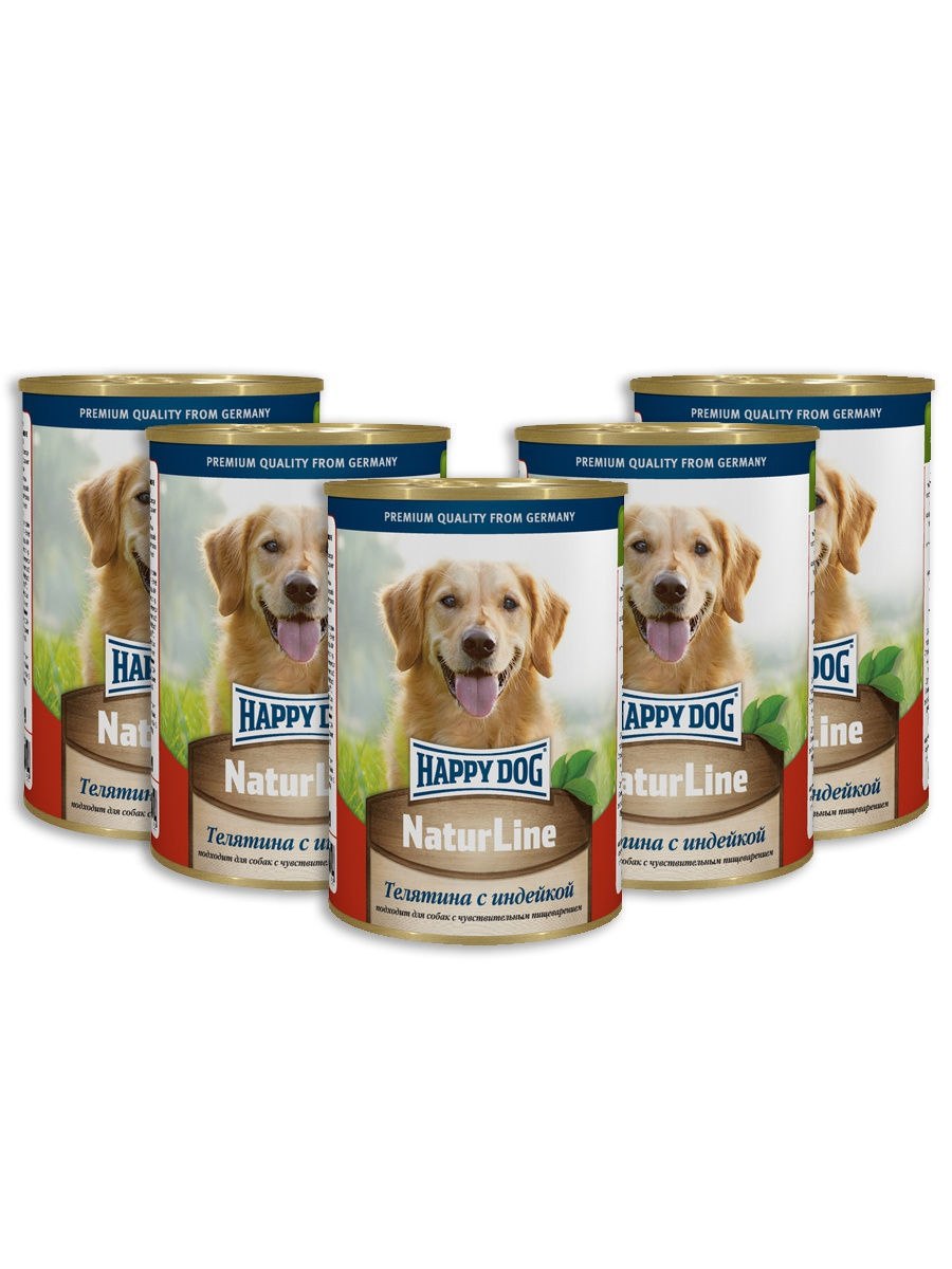 Корм для собак Happy Dog NATURLINE телятина, сердце 400г