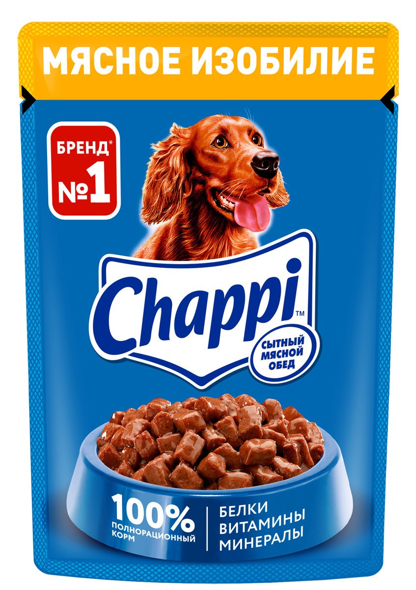 Корм для собак Chappi мясное изобилие 85г