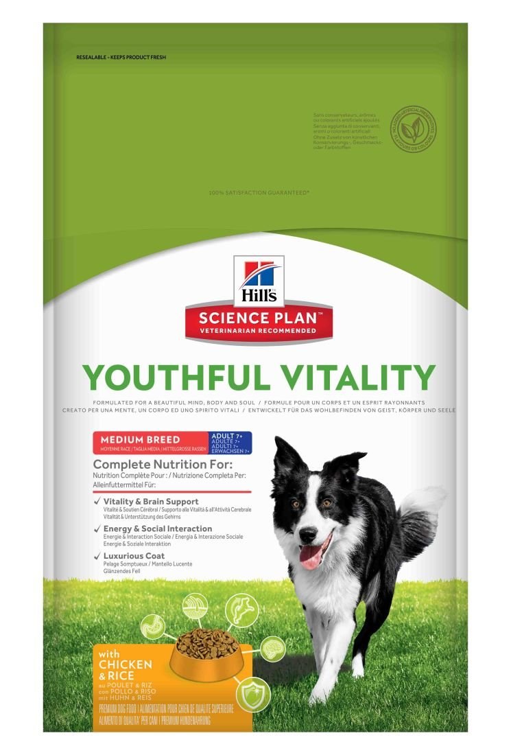 10989 Хиллс youthful Vitality сух.д/пожилых собак средних пород курица 10кг