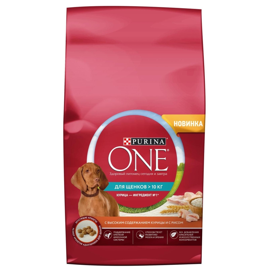 Корм Purina one для взрослых собак средних и крупных пород