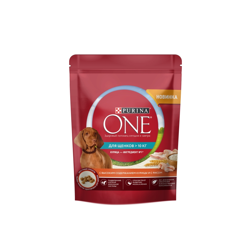 Purina one для щенков средних и крупных пород курица рис 700 г (1х8)