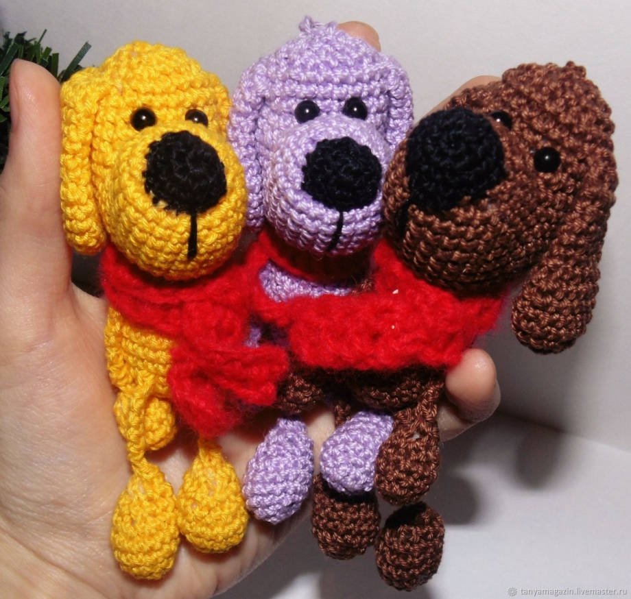 Вязаные игрушки собачки