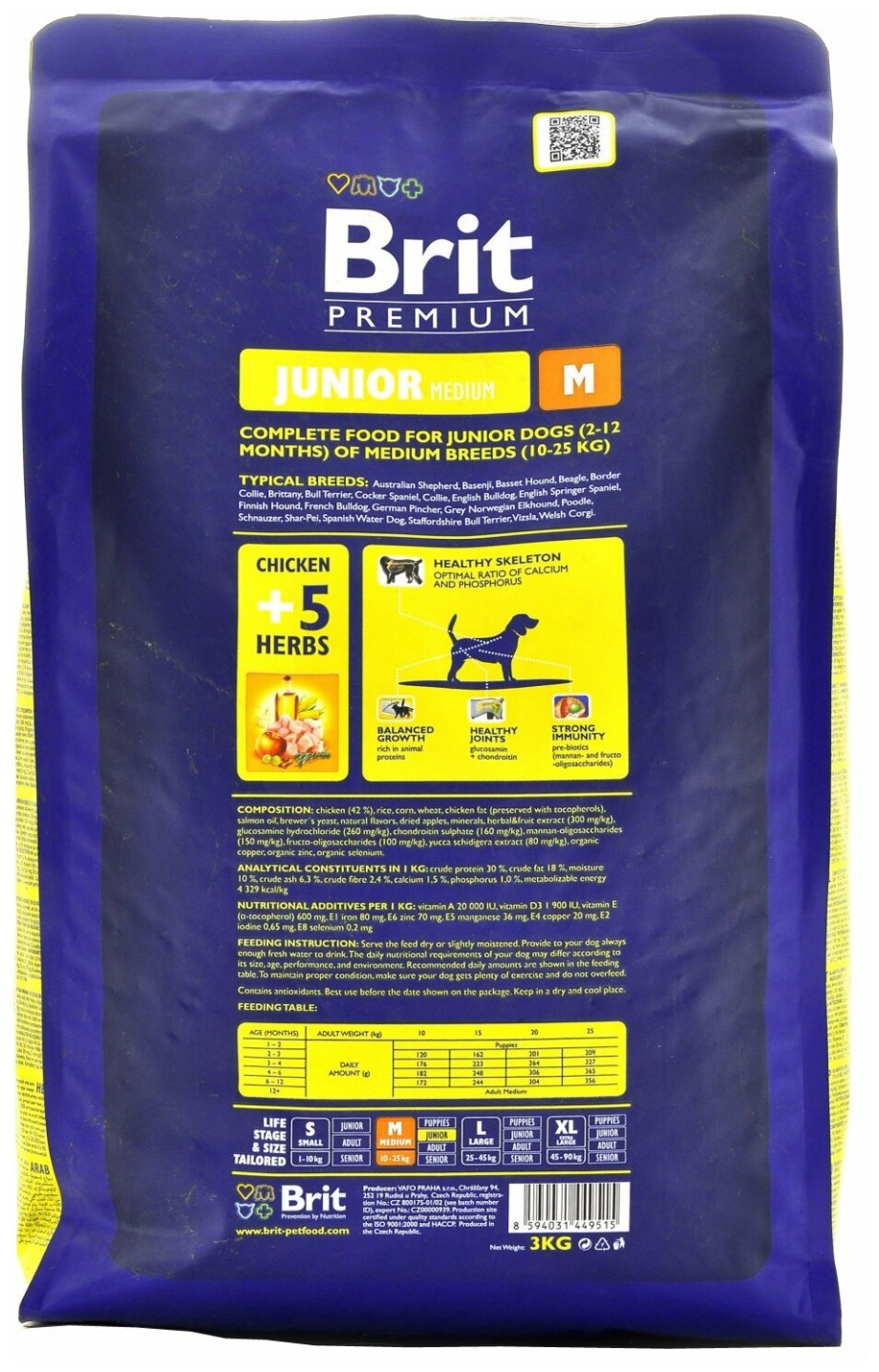 Корм для щенков Brit Premium курица 18 кг