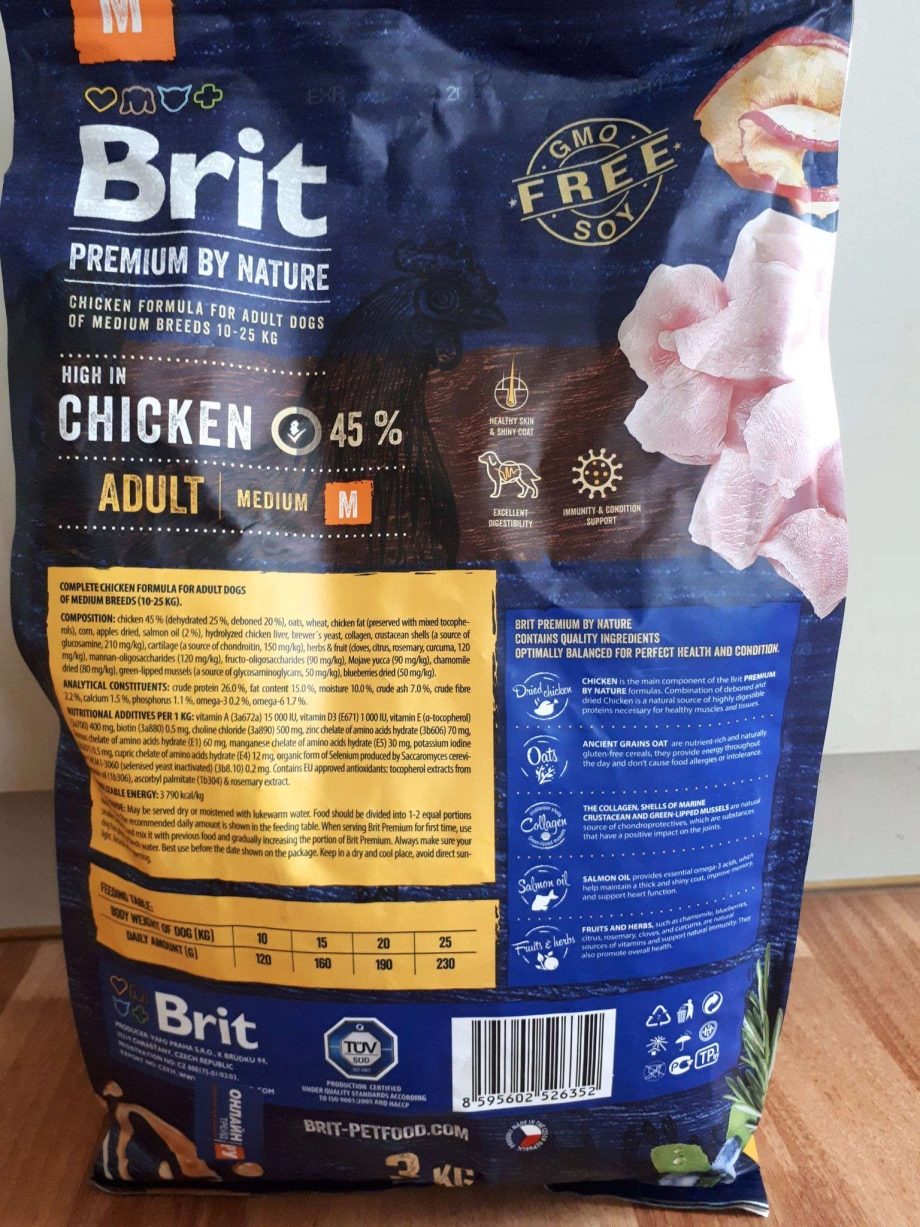 Сухой корм для собак Brit Premium Adult m,