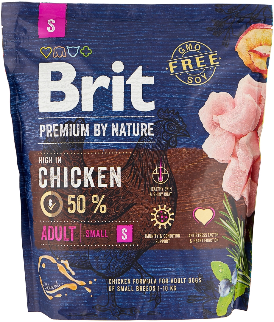 Корм для собак Brit Premium by nature курица 1 кг