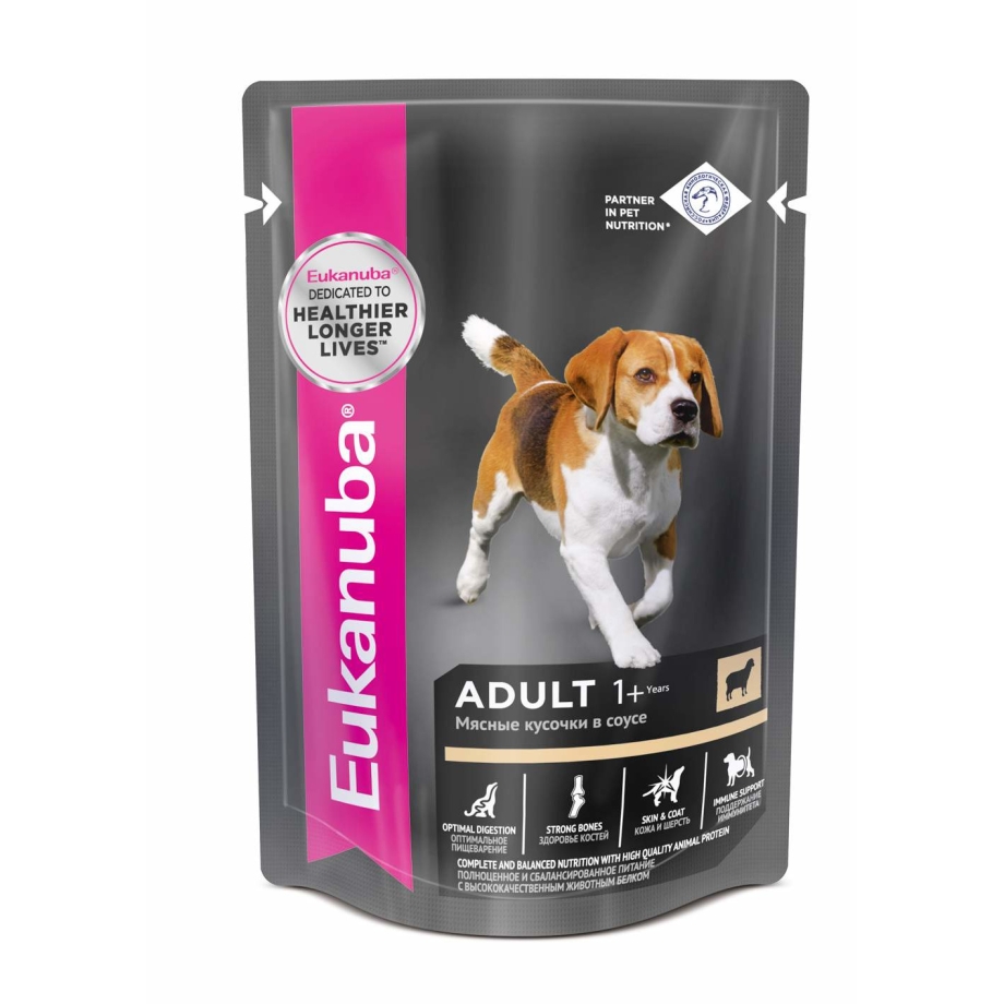EUK Dog паучи корм для собак с ягненком в соусе 100 г