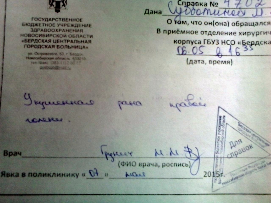 Справка от бешенства