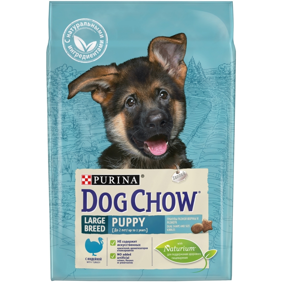 Dog Chow для щенков крупных пород с индейкой