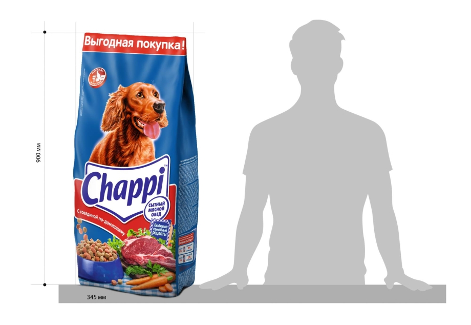 Корм сухой для собак Chappi сытный мясной обед мясное изобилие 15 кг
