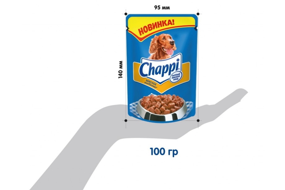 Корм для собак Chappi мясное изобилие 600г