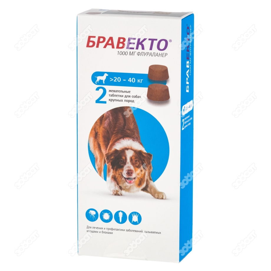 Бравекто (MSD animal Health) капли от блох и клещей спот он для собак 40-56 кг