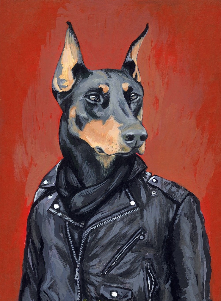 Портрет собаки Доберман