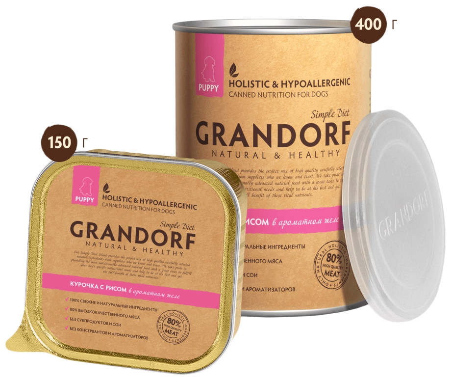 Корм для собак Grandorf индейка 400г