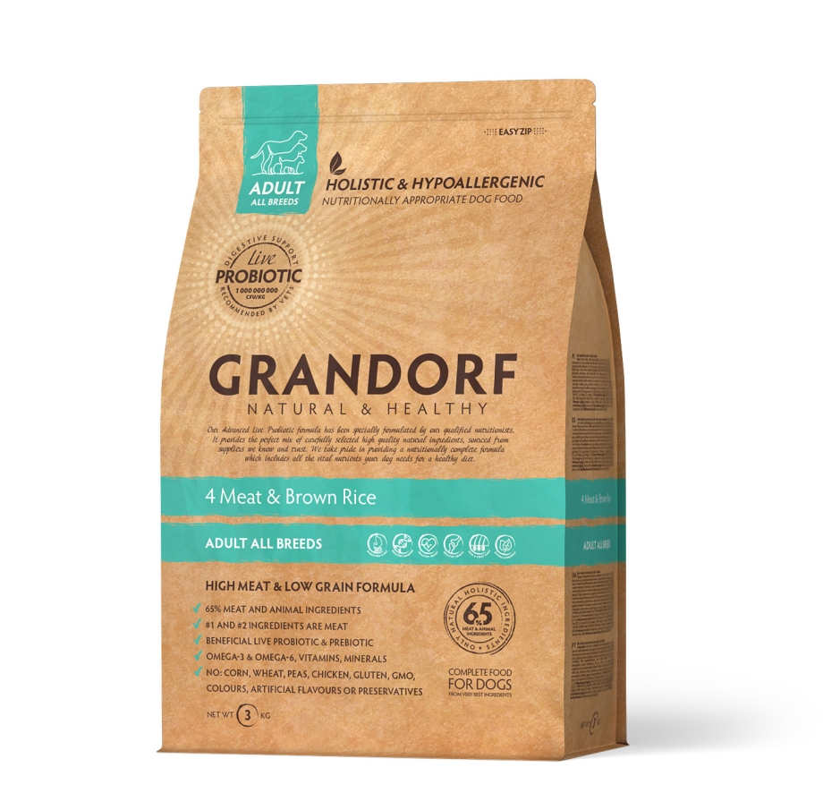 Корм для собак Grandorf (1 кг) 4 meat & Brown Rice мини