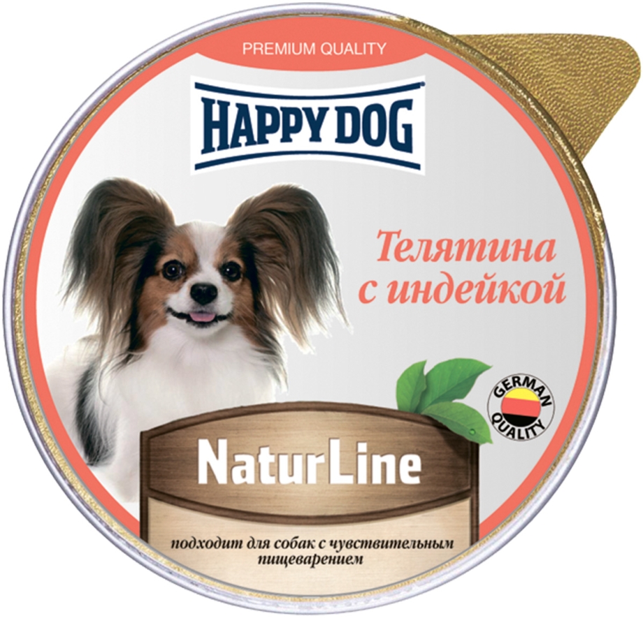 Корм для собак Happy Dog Mini паштет телятина, индейка 100г