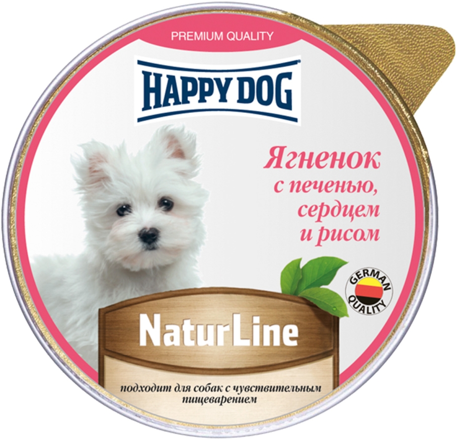 Паштет Happy Dog Natur line для собак маленьких пород, с кроликом 125 гр