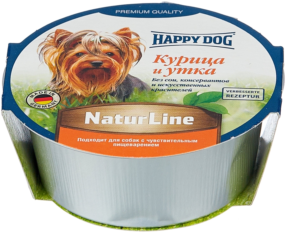 Паштет Happy Dog для собак с курицей и уткой