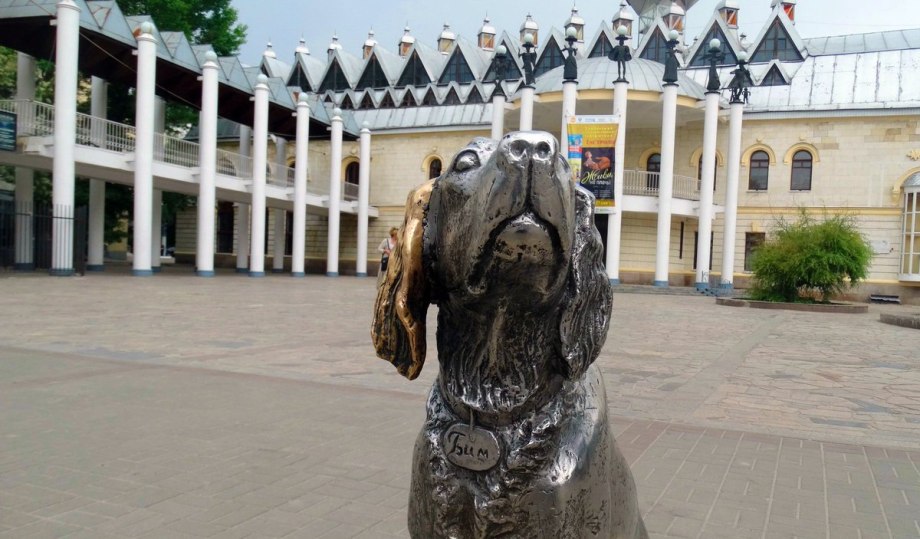 Собака воронеж. Белый Бим памятник в Воронеже. Памятники белому Биму в России. Воронеж вокзал памятник собаке. Воронеж достопримечательности собака.