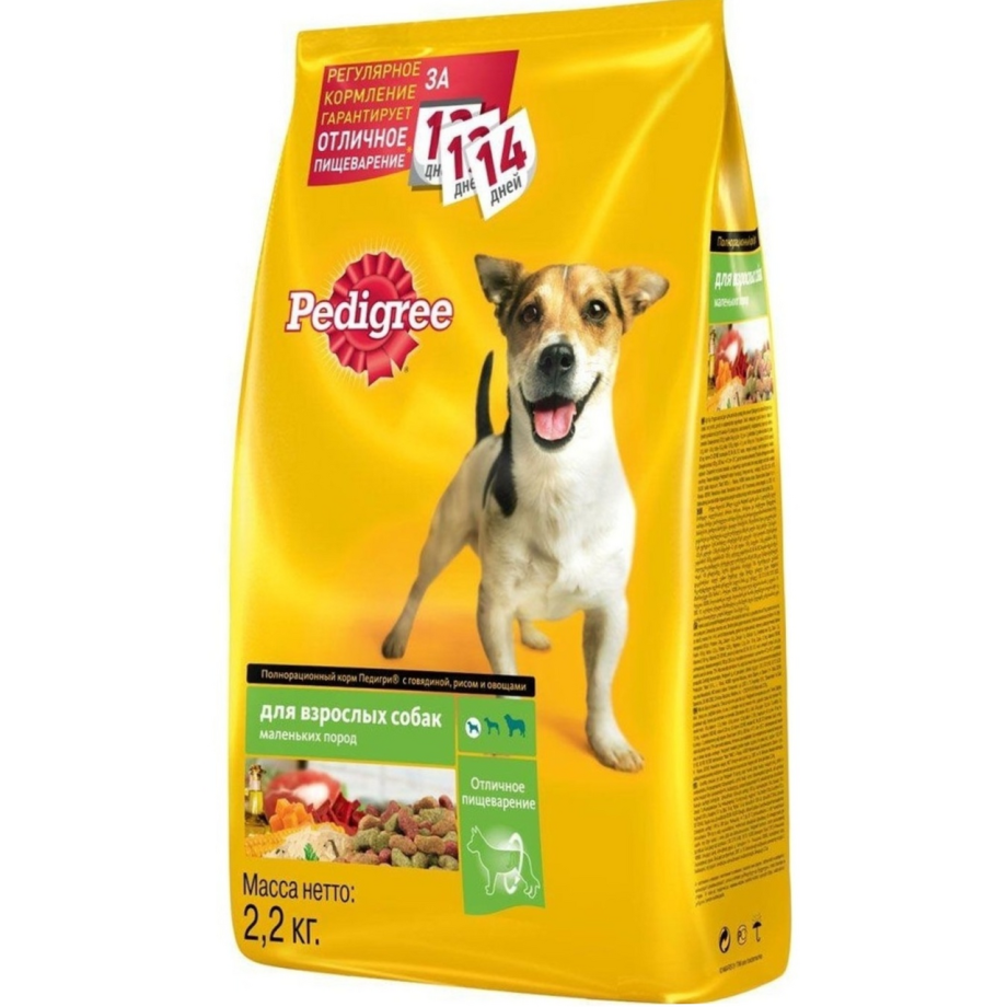 Корм сухой "pedigree" для взрослых собак маленьких пород, с говядиной 600