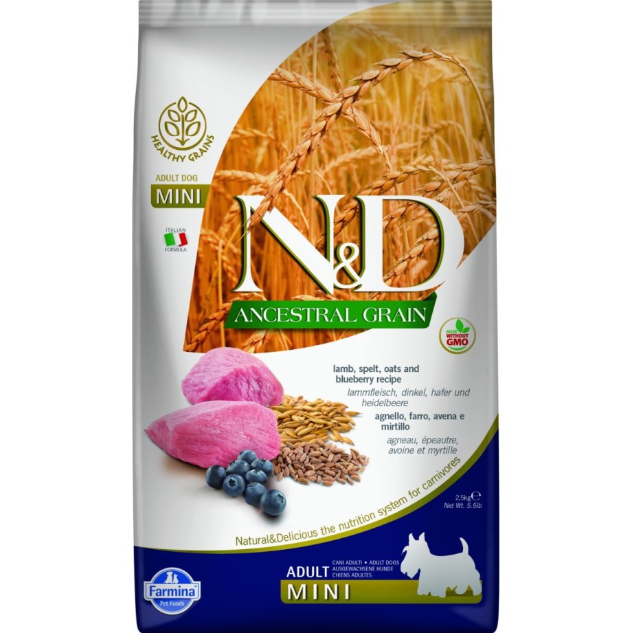 Farmina "n&d" Dog Low Grain Lamb&Blueberry Adult Mini ягн/д взр с мелких пород 800 гр.