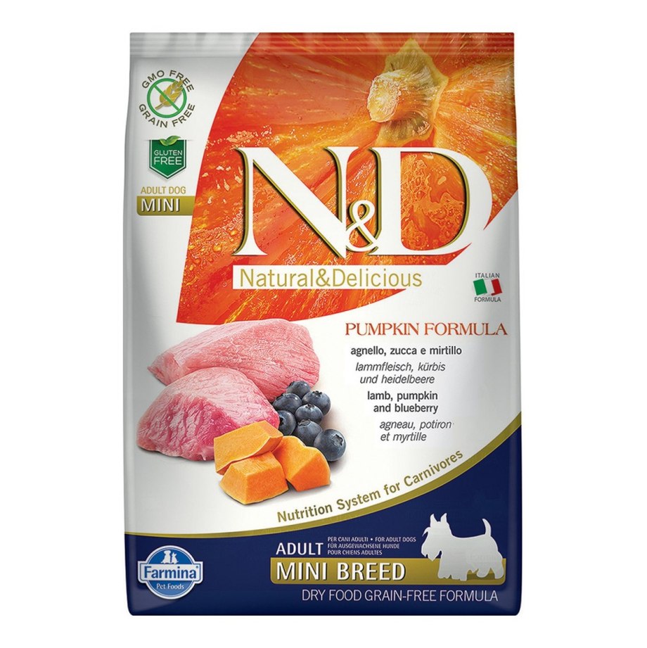 Farmina "n&d" для щенковбеззерновой, с ягненком, черникой и тыквой, 800 г