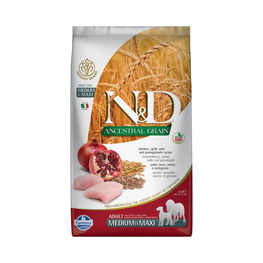 Фармина , Farmina n&d Ancestral Grain соб 12,0 кг Adult Medium&Maxi Lamb,spelt,Oats,Blueberry ягнёнок