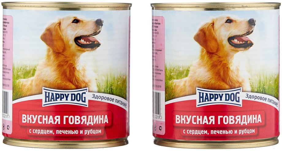 Корм для собак Happy Dog NATURLINE говядина, сердце, печень, рубец 2шт. Х 750г