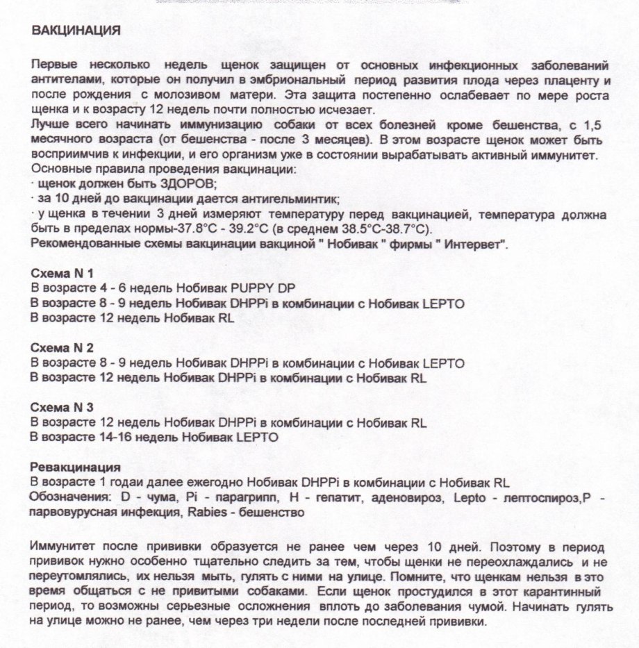 Вакцинация животных