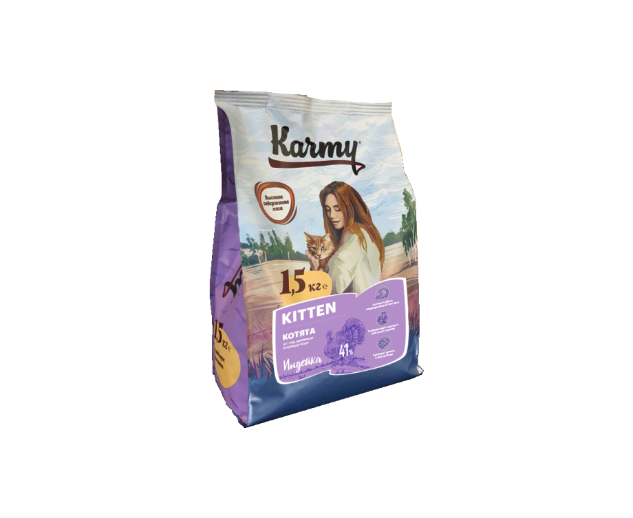 Корм для кошек karmy с курицей 1.5 кг