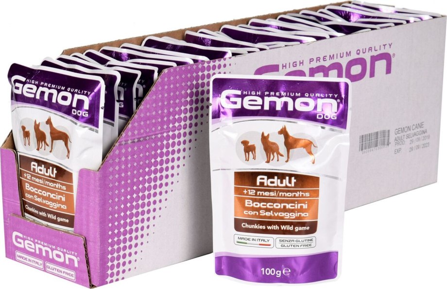 Gemon Dog пауч для собак кусочки дичи 100 г