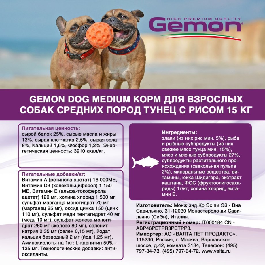 Кормом Гемон инструкция для щенков