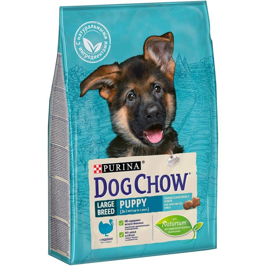 Dog Chow для щенков крупных пород с индейкой