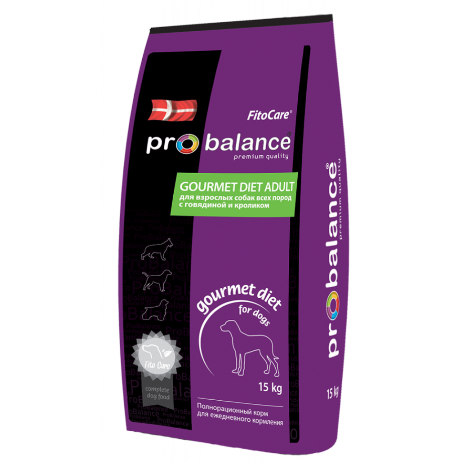 Корм для собак PROBALANCE (15 кг) Gourmet Diet Beef & Lamb