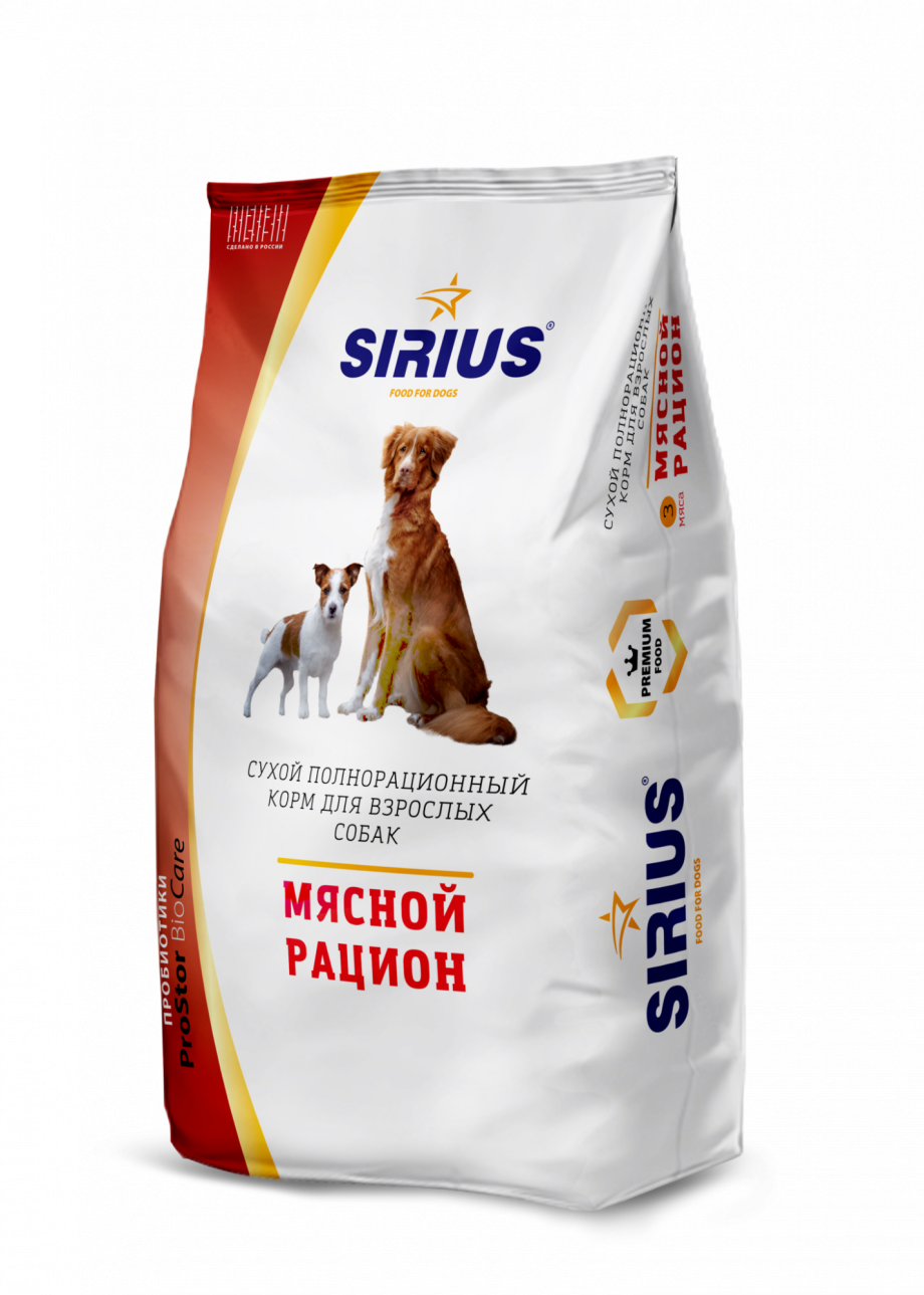 Корм для собак Sirius индейка с овощами 12 кг