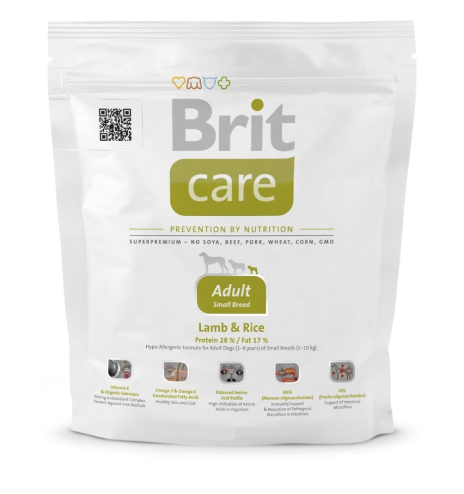 Brit (Брит) Care Adult small Breed для собак мелких пород с ягненком и рисом