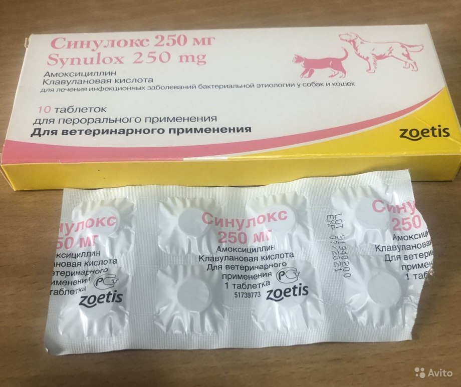 Препарат ветеринарный синулокс 250 мг