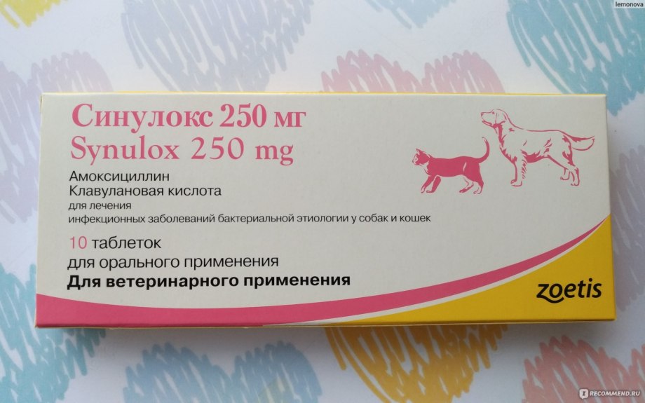 Препарат для животных синулокс 250 мг