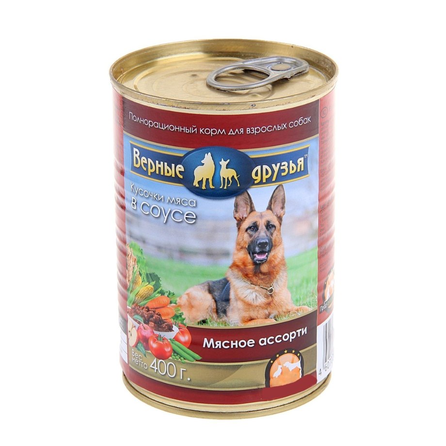 Верные друзья - консервы для собак 415г говядина кусочки