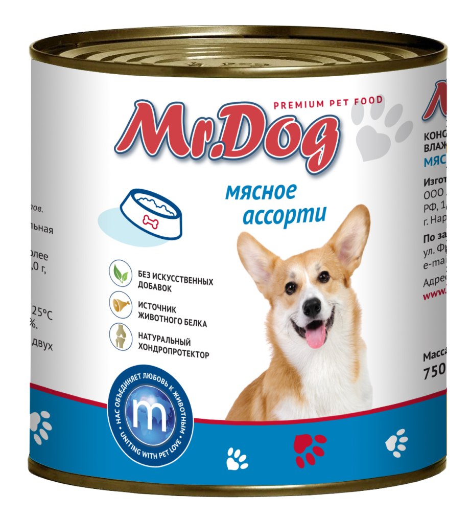 Корм для собак Mr. Dog говядина с рисом 410г