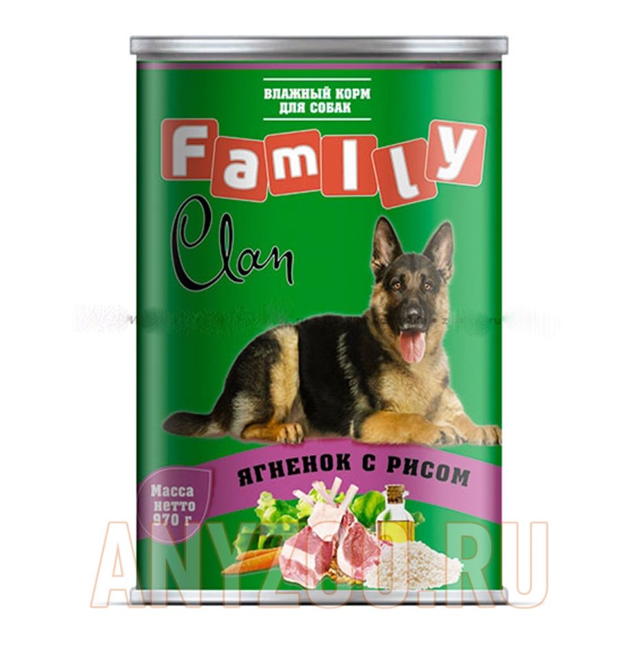 Clan Family консервы д/собак 970г говядина с гречкой