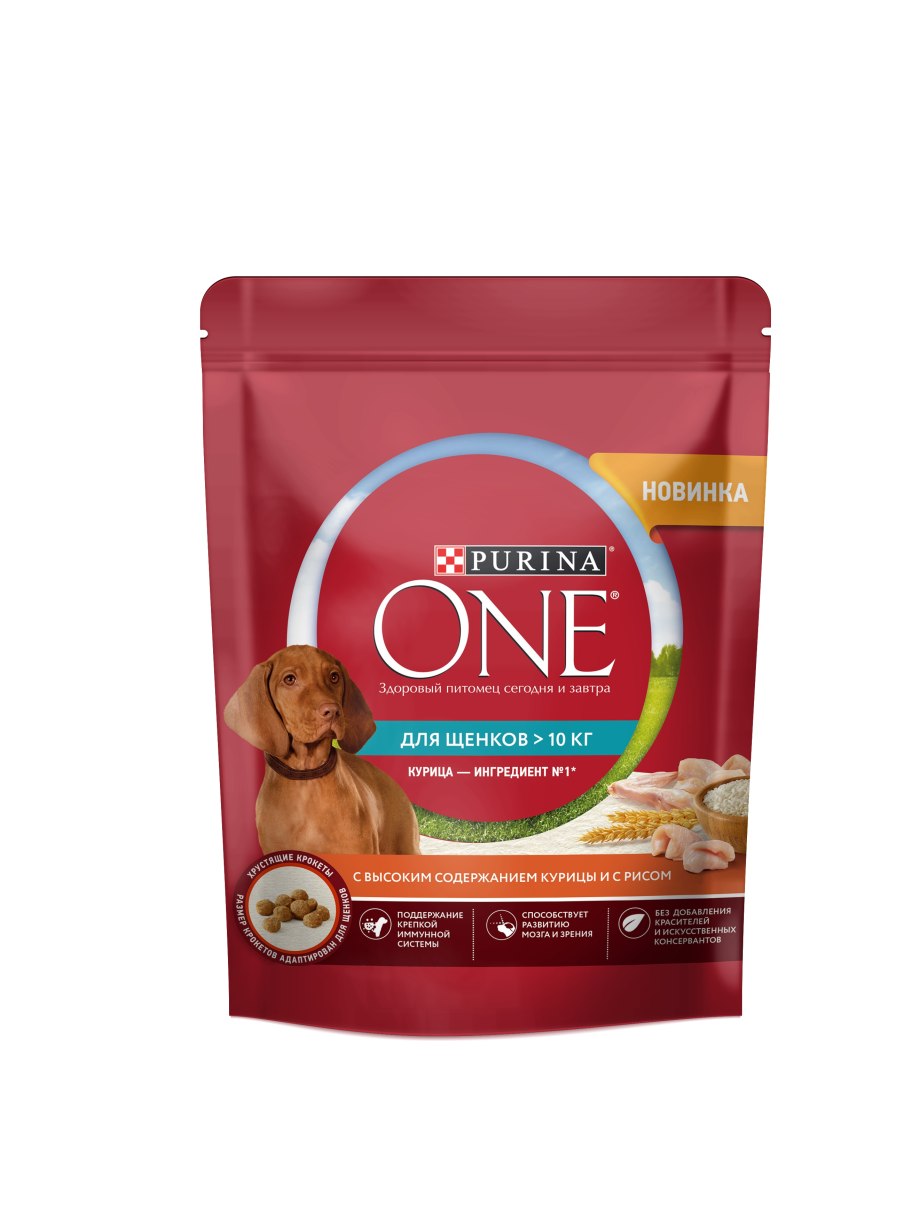 Корм сухой Purina one для щенков