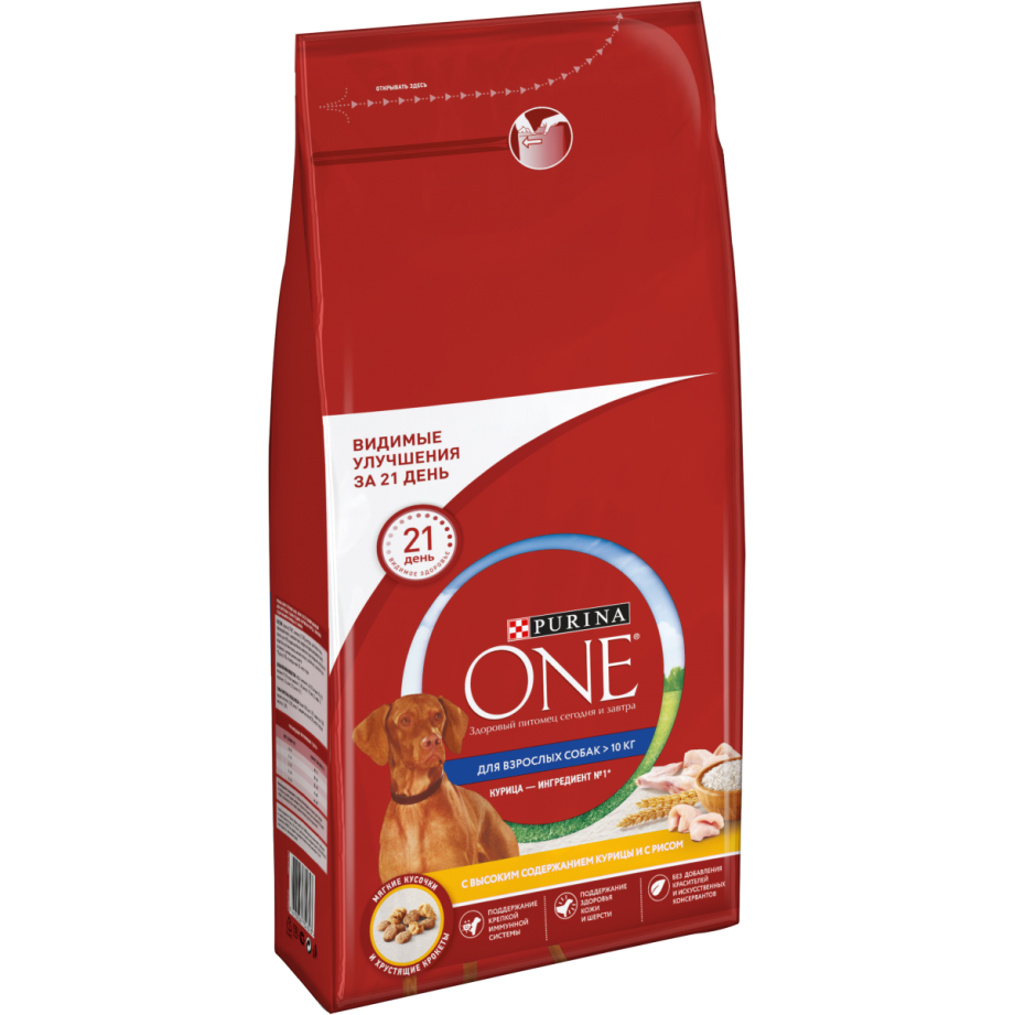 Корм Purina one для взрослых собак средних и крупных пород