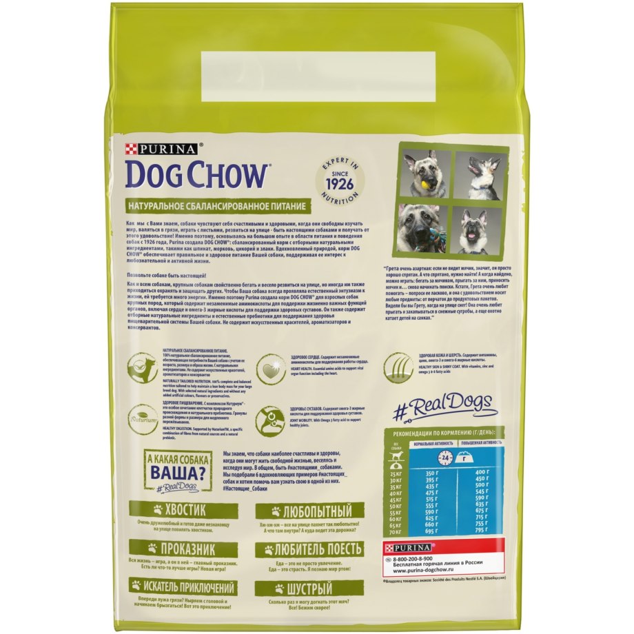 Dog Chow для щенков крупных пород дозировка